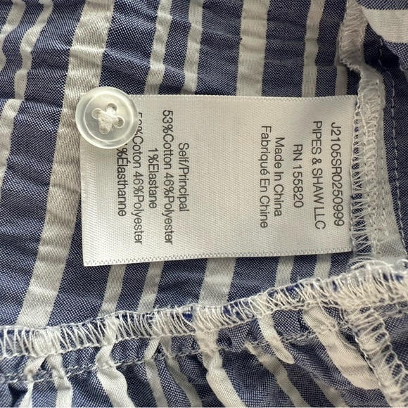 Veronica Beard Blue and White Striped Top - Picture 7 of 9